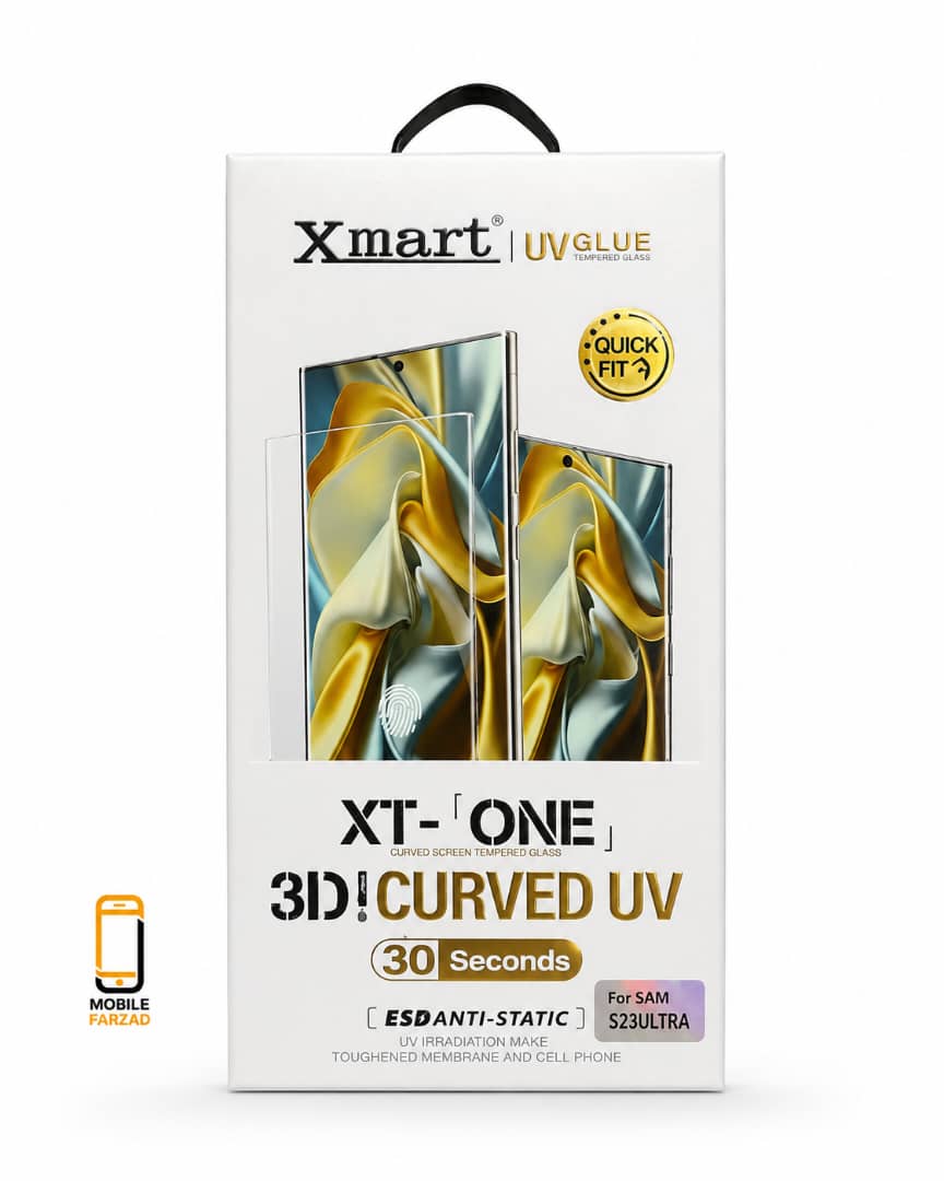 گلس UV خمیده Xmart مدل XT-ONE 3D Curved UV مناسب Samsung Galaxy S23 Ultra